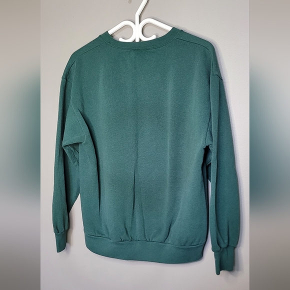 Vintage Floral Green Crewneck Sweatshirt L - Picture 6 of 8